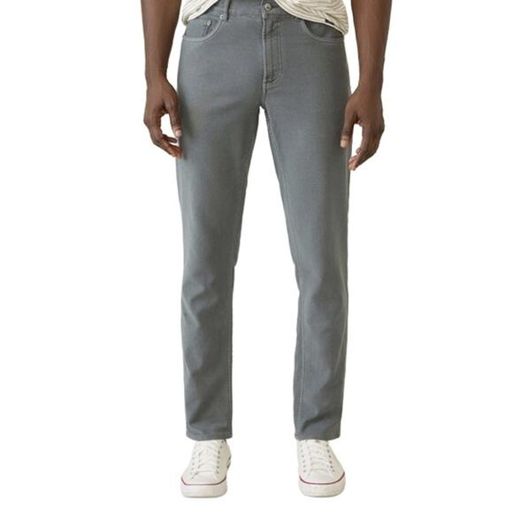 Faherty Men's Stretch Terry 5-Pocket Pants Straight Leg Jeans Slate Gray Size 31 - Picture 2 of 14